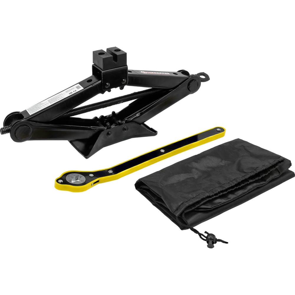 Изображение товара Механический домкрат Forcekraft ромб 2 тонны с резиновой накладкой FK-10152