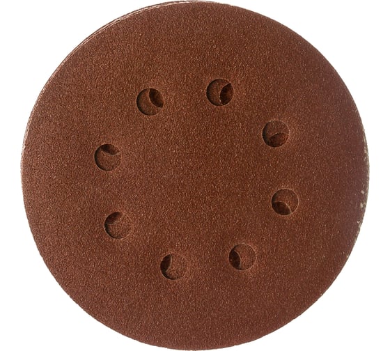 Изображение товара Круги абразивные на ворсовой основе под липучку (5 шт; 125 мм; P100; 8 отв) Vira 558007