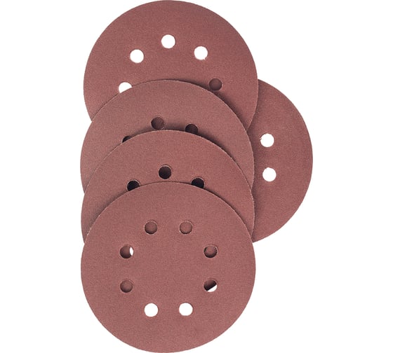 Изображение товара Круги абразивные на ворсовой основе под липучку (5 шт; 125 мм; P150; 8 отв) Vira 558009