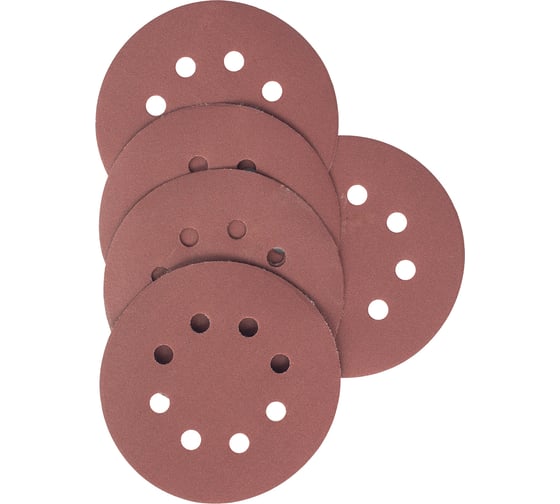 Изображение товара Круги абразивные на ворсовой основе под липучку (5 шт; 125 мм; P240; 8 отв) Vira 558011