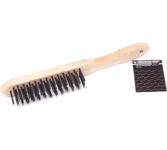 Изображение товара Ручная щетка по металлу в деревянном корпусе Forsage проволока из высокоуглеродистой стали, 5x15 рядов F-340116226