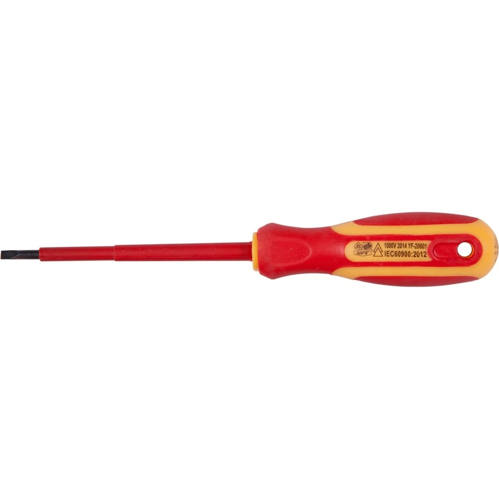 Изображение товара Диэлектрическая отвертка PQTools SL1.0x5.5x125 мм с двухкомпонентной рукояткой