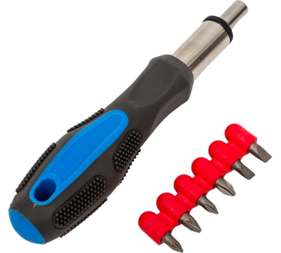 Изображение товара Реверсивная отвертка + 6 насадок Toolberg двухкомпонентные рукоятка 90002916010