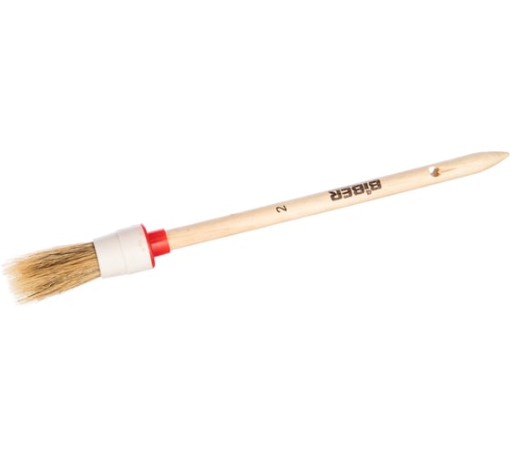 Изображение товара Кисть Стандарт (круглая, натуральная щетина, деревянная рукоятка) 20мм Biber 31180 тов-001905