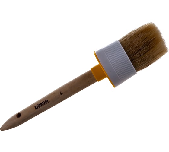 Изображение товара Кисть Стандарт (круглая, натуральная щетина, деревянная рукоятка) 60мм Biber 31188 тов-001902