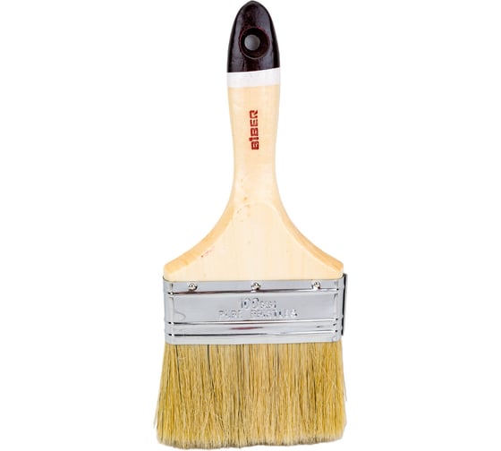Изображение товара Кисть Профи (флейцевая, натуральная щетина, деревянная рукоятка) 100мм Biber 31156 тов-001985