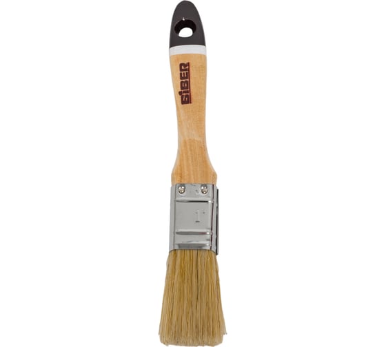 Изображение товара Кисть Профи (флейцевая, натуральная щетина, деревянная рукоятка) 25мм Biber 31151 тов-001975