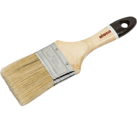 Изображение товара Кисть Профи (флейцевая, натуральная щетина, деревянная рукоятка) 63мм Biber 31154 тов-001981