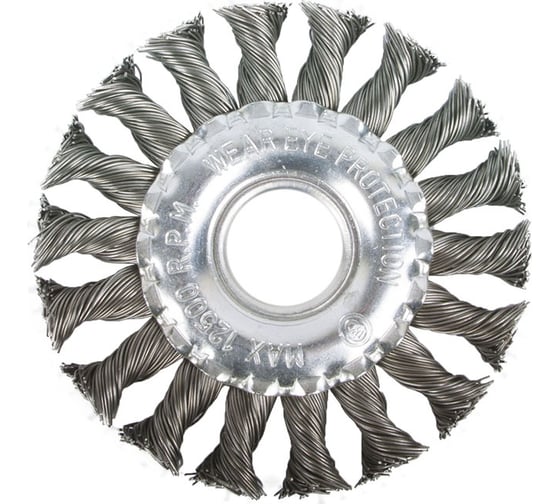 Изображение товара Щетка-крацовка дисковая для УШМ 150х22.2 мм, стальная жгутированная проволока Toolberg Лк-00003865