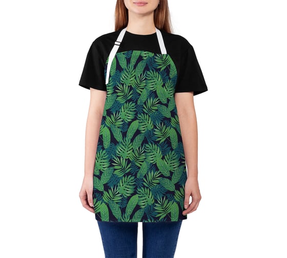 Изображение товара Кухонный фартук JOYARTY Множество экзотических листьев, универсальный размер для женщин и мужчин ap_50575