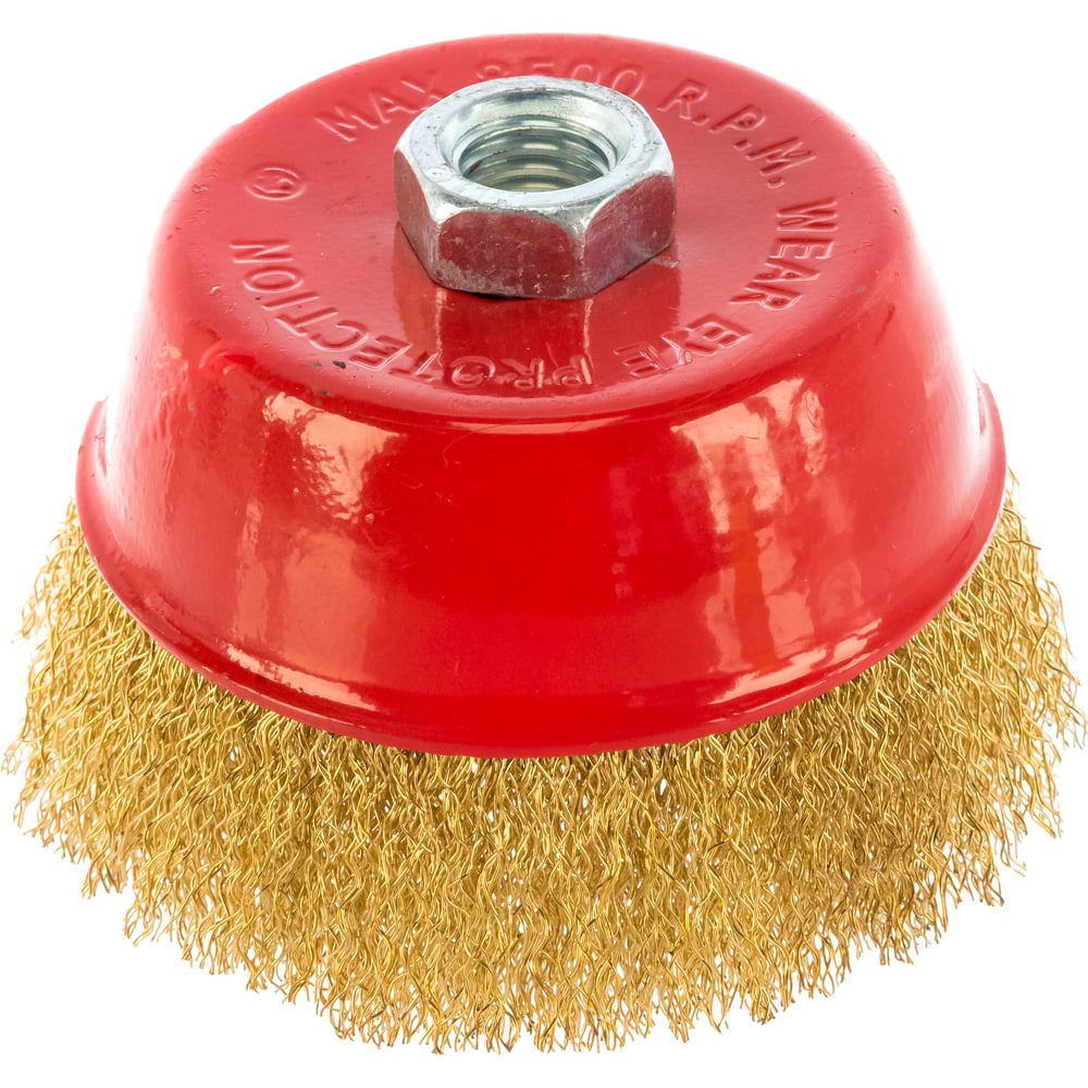 Изображение товара Щетка чашка латуннированная витая 100 мм М14 для УШМ Vira