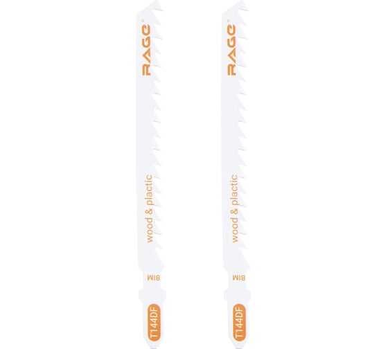 Изображение товара Пилки для лобзика по дереву ламинату пластику 100 мм 2 шт T144DF RAGE By VIRA 552032