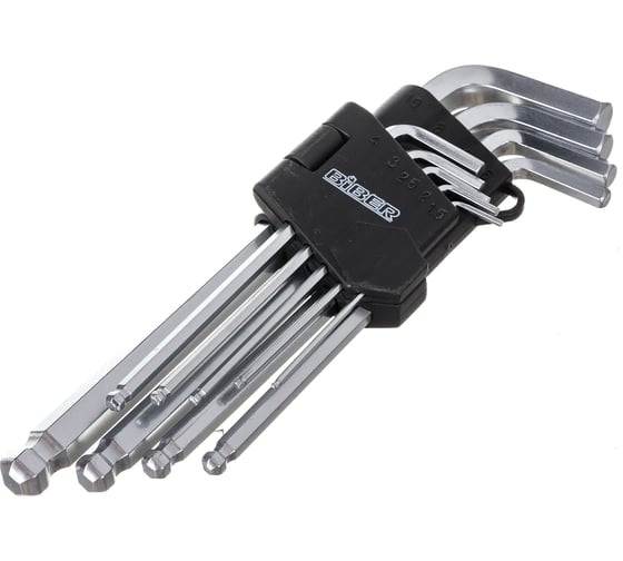 Изображение товара Набор имбусовых средних ключей с шариком CRV 1.5-10мм Biber 90505 тов-085698