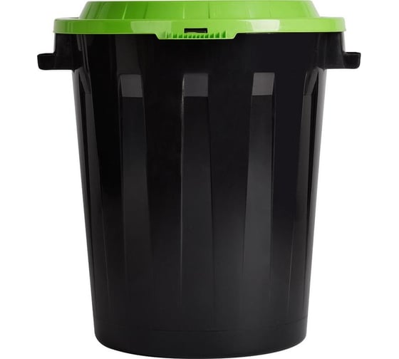 Изображение товара Бак для отходов IDEA  90 л, пластик, черный с зеленой крышкой 932764 М 2394 ярко-зеленый