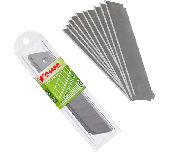 Изображение товара Лезвия сменные сегментированные (10 шт.; 18 мм) для канцелярских ножей Комус 159345