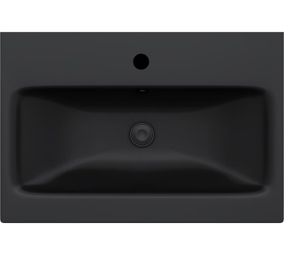Изображение товара Мебельная раковина AM.PM Gem керамическая, 60 см, встроенная, черный матовый M90WCC0602BM