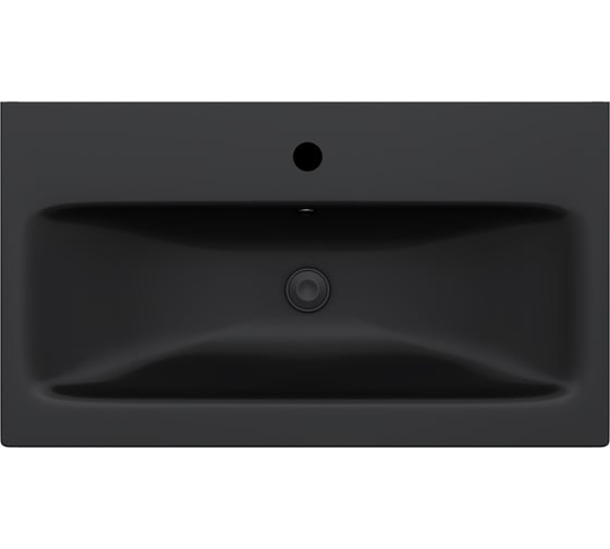 Изображение товара Мебельная раковина AM.PM Gem керамическая, 75 см, встроенная, черный матовый M90WCC0752BM
