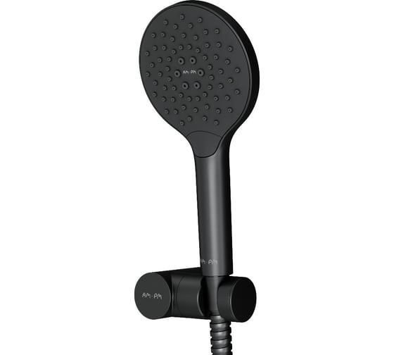 Изображение товара Душевой набор AM.PM Like ручной душ 120 мм, держатель ручного душа, душевой шланг, чёрный F0118022