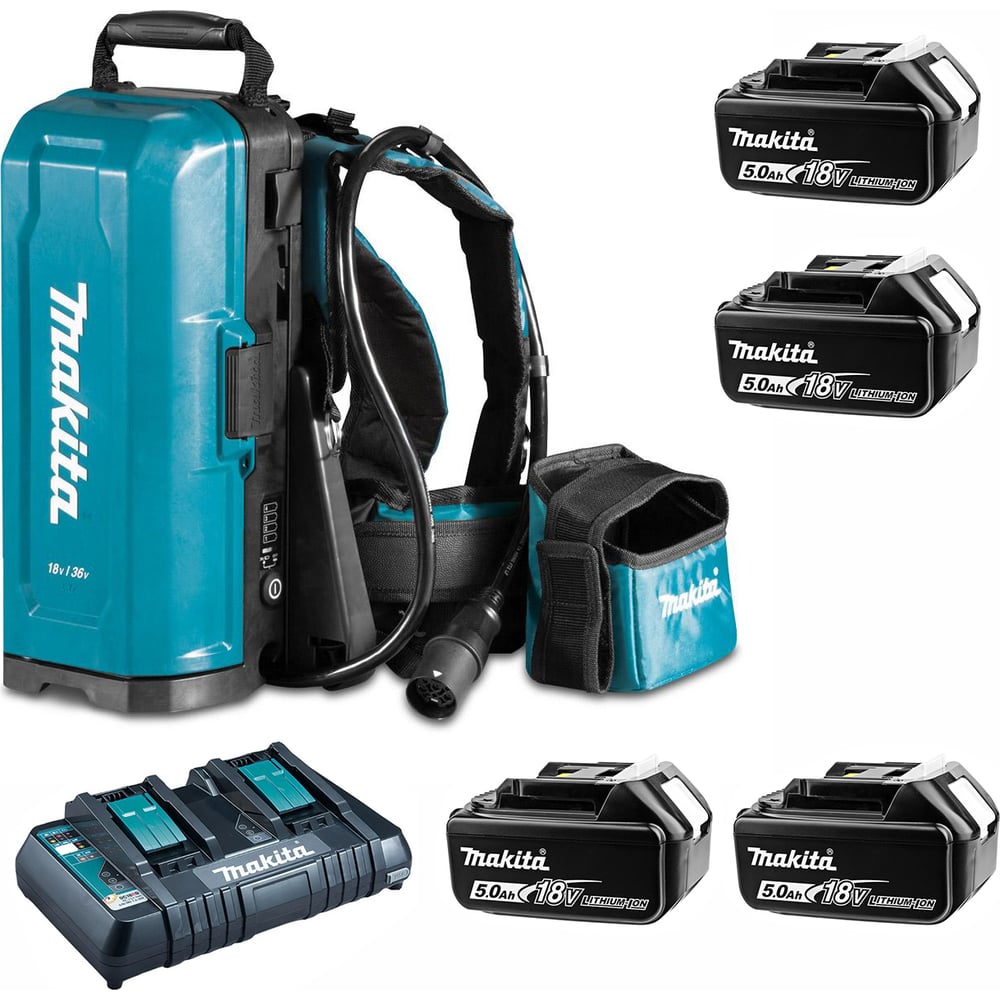 Изображение товара Адаптер ранцевый для аккумуляторов Makita PDC01 18/36 В с 4 шт. аккумуляторов