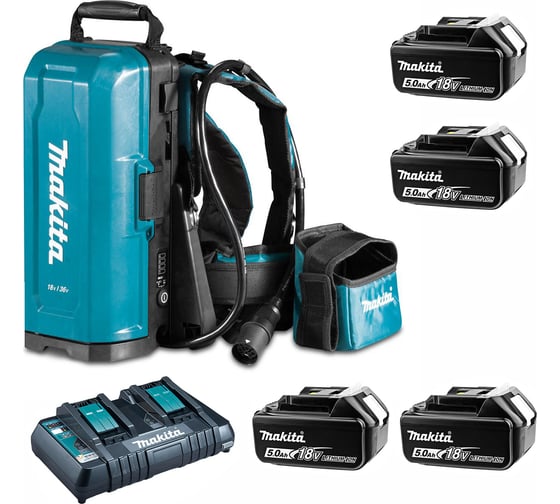 Изображение товара Адаптер ранцевый для аккумуляторов PDC01 с адаптерами на 18 В и 36 В (BL1850Bx4 шт., DC18RD) Makita 191C62-8