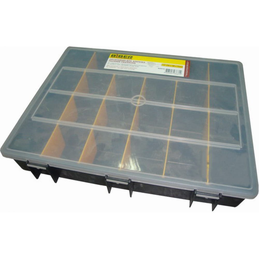 Органайзер для крепежа Biber органайзер 11 × 6 3 × 1 5 см 8 отделений прозрачный