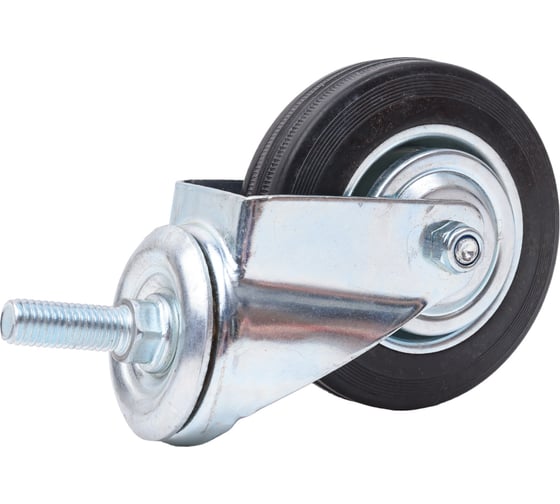 Изображение товара Колесо промышленное поворотное с роликовым подшипником на резьбе без тормоза (D100 мм; М12) Tech Tech-Krep 148532