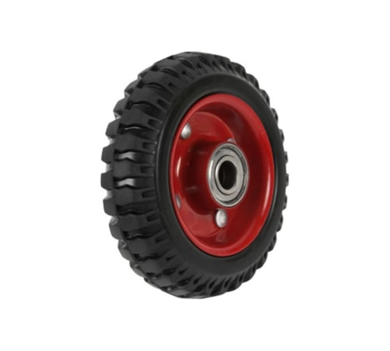 Изображение товара Колесо тяжелогрузное со стальным ободом, протекторной резиной и шариковым подшипником (D 200 мм; 17 мм) Tech-Krep 148413
