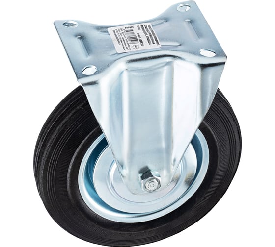 Изображение товара Колесо промышленное неповоротное с резиновой шиной и роликовым подшипником D200 мм Tech Tech-Krep 148530