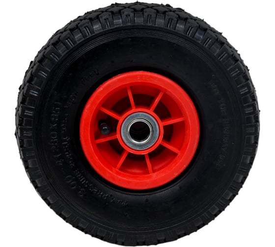 Изображение товара Колесо пневматическое с пластиковым ободом, протекторной резиной и шариковым подшипником (D260 мм; 20 мм) Tech-Krep 148415