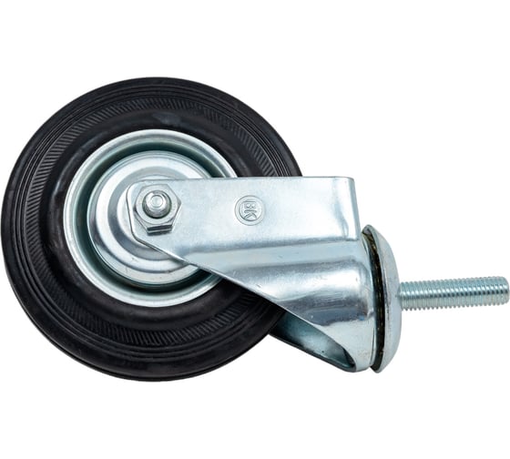 Изображение товара Колесо промышленное поворотное с роликовым подшипником на резьбе без тормоза (D125 мм; М12) Tech Tech-Krep 148533