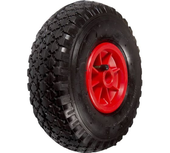 Изображение товара Колесо пневматическое с пластиковым ободом, протекторной резиной и подшипником скольжения (D260 мм; 20 мм) Tech-Krep 148416