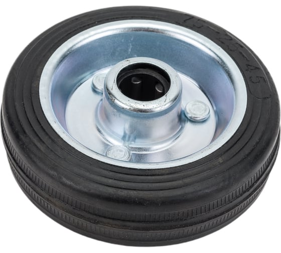 Изображение товара Колесо промышленное со стальным ободом, литой резиновой шиной и роликовым подшипником (D75 мм; 12 мм) Tech-Krep 127468