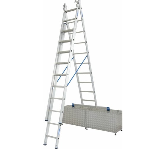 Изображение товара Трехсекционная универсальная лестница KRAUSE STABILO 3 х 10 перекладин с дополнительной функцией 133762