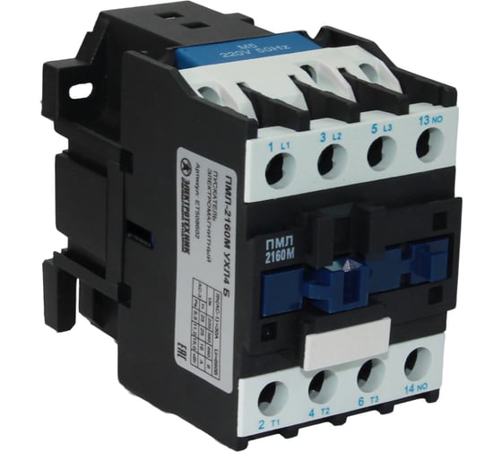 Изображение товара Электромагнитный пускатель Электротехник ПМЛ-2160М УХЛ4 Б, 220В/50Гц, 1з, 25А, нереверсивный, без реле, IP20 ET508602