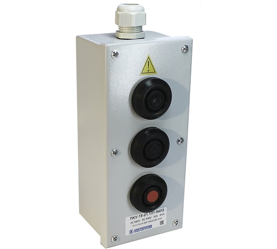 Изображение товара Пост управления Электротехник ПКУ-15-21.131-54У2 (2ВК30-10-11110-54 (1з и1р) черная и 1ВК30-10-11110-54 (1з и1р) красная и PG-19) ET054489