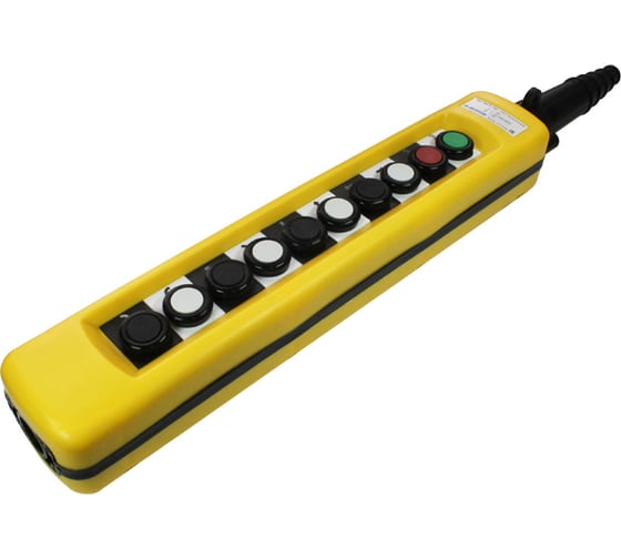 Изображение товара Кнопочный пост Электротехник ПКТ-80ПС У2, IP65, кнопка ПУСК с фиксацией, стоп, вверх, вниз, влево, вправо, вперед, назад, по часовой, против часовой, 9NO+1NC ET013259