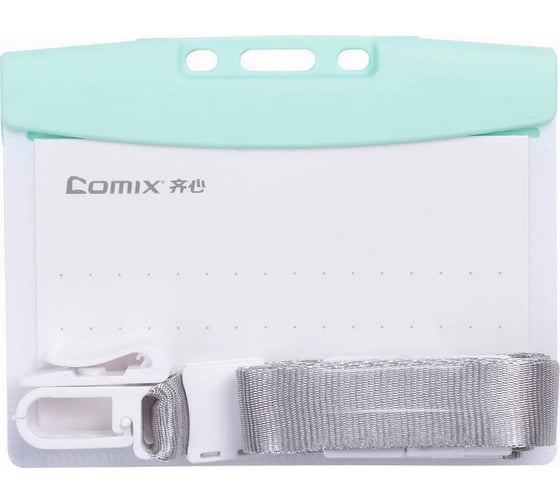 Изображение товара Горизонтальный бейдж COMIX 80x102 мм с тесьмой, зеленый A7966 GN