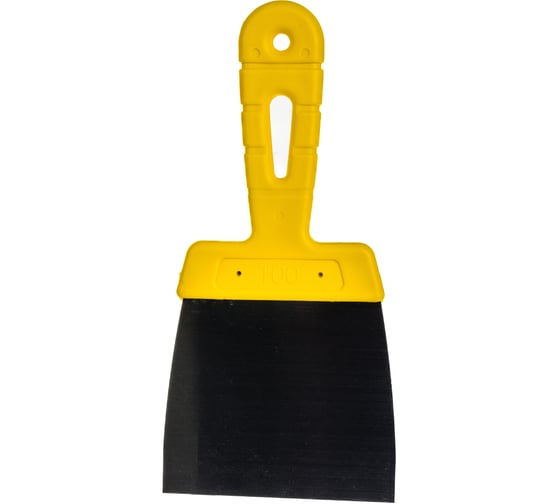 Изображение товара Фасадный шпатель (100 мм, нержавеющая сталь, желтая ручка) Biber МАСТЕР 35174 тов-176001