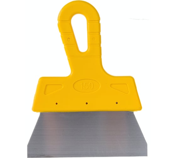 Изображение товара Фасадный шпатель (150 мм, нержавеющая сталь, желтая ручка) Biber МАСТЕР 35175 тов-176002