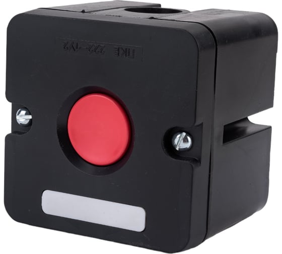 Изображение товара Пост управления Электротехник ПКЕ 222-1 У2, 10А, 660В, 1 элемент, красный цилиндр, накладной, IP54 ET519073