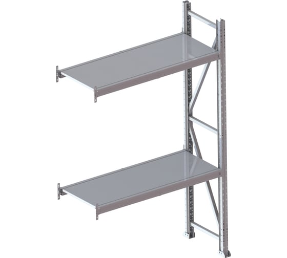 Изображение товара Дополнительная секция стеллажа Ирбис л50 2000x500x1200 мм, 2 яруса, металлические полки X5798826
