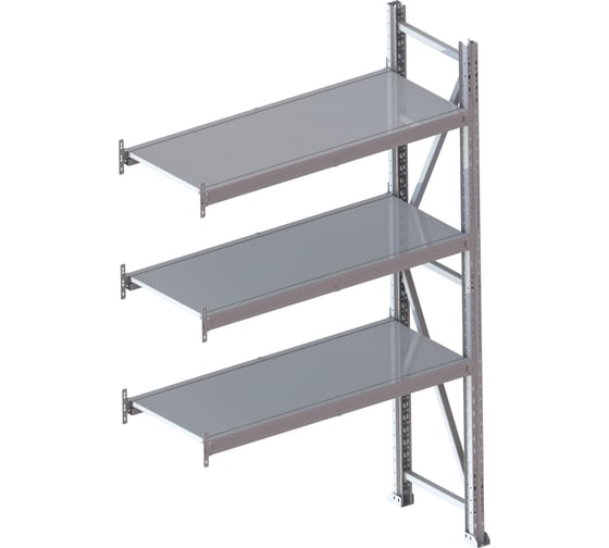 Изображение товара Дополнительная секция стеллажа Ирбис л50 2000x500x1200 мм, 3 яруса, металлические полки X5895445