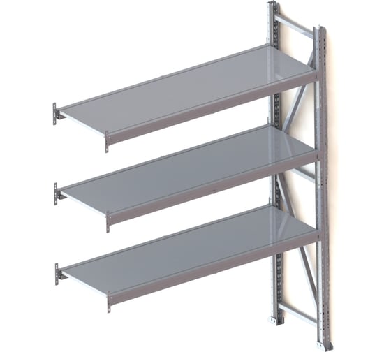 Изображение товара Дополнительная секция стеллажа Ирбис л50 2000x500x1500 - 3 яруса (металлические полки) X6085172