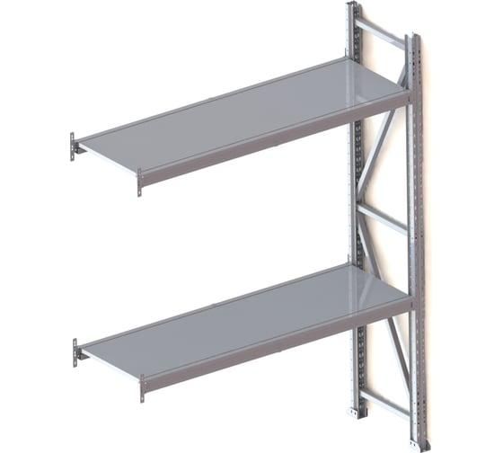 Изображение товара Дополнительная секция стеллажа Ирбис л50 2000x500x1500 - 2 яруса (металлические полки) X6015785