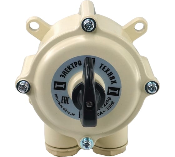 Изображение товара Пакетный переключатель Электротехник ПП 1-16/4С М2 пл. 56 (16А, пластмассовый корпус, IP56) ET529203