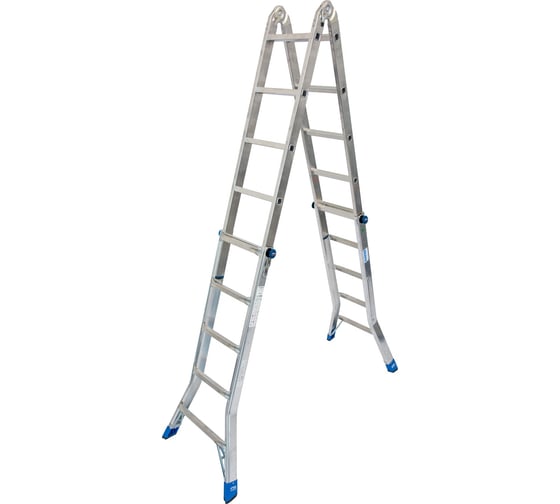 Изображение товара Шарнирная телескопическая лестница KRAUSE STABILO 4х5 перекладины 133960