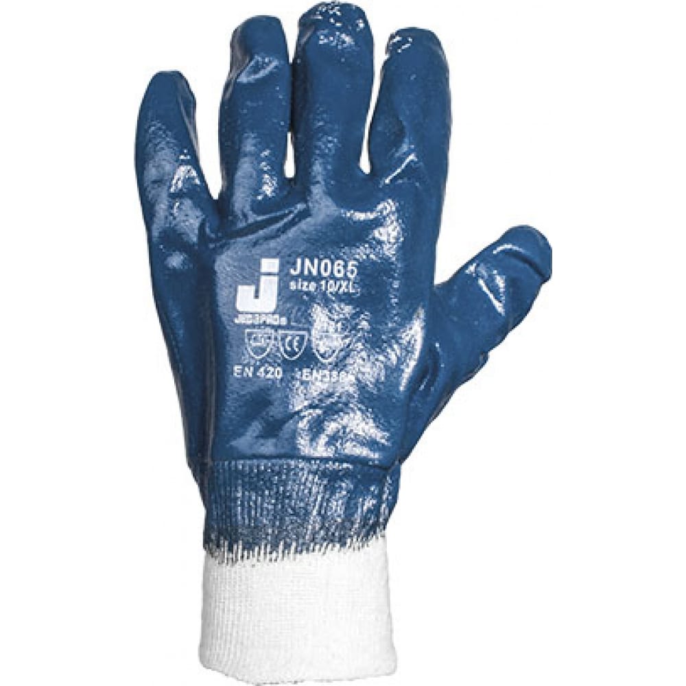 Купить Защитные перчатки Jeta Safety, JN065-XL, синий, хлопок, нитрил