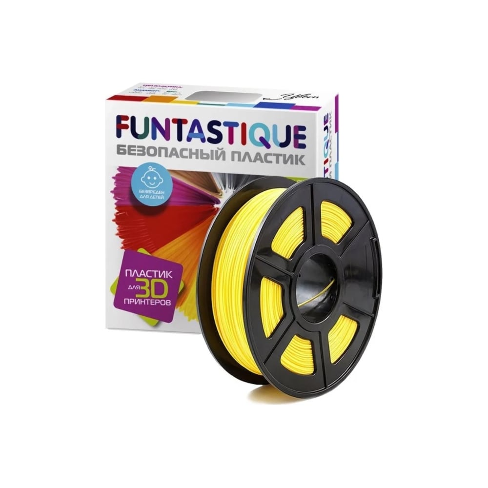 Изображение товара Пластик ABS для 3D-печати FUNTASTIQUE 1.75 мм 1 кг желтый катушка