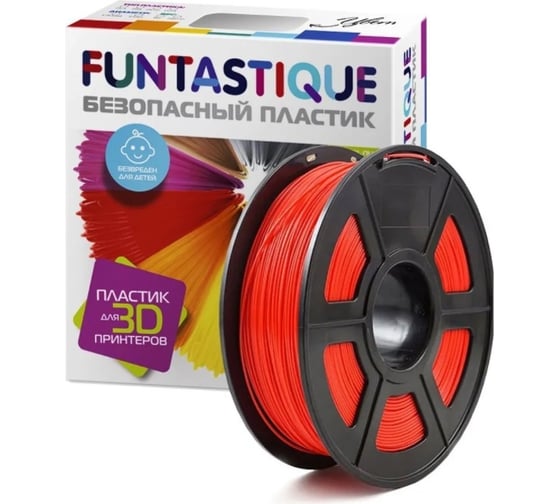 Изображение товара Пластик в катушке FUNTASTIQUE abs, 1.75 мм, 1 кг, красный ABS-1KG-RD