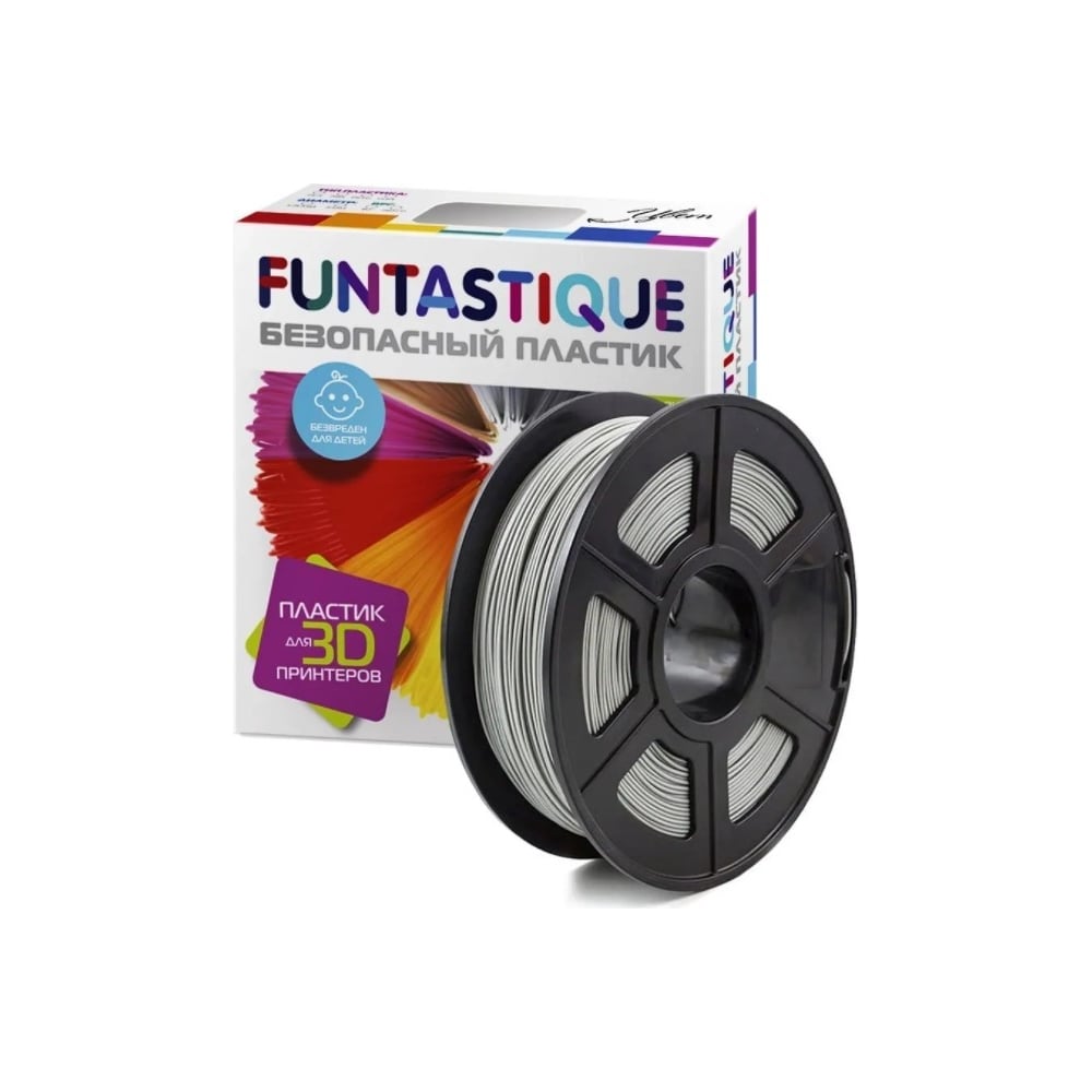 Изображение товара Пластик ABS в катушке 1 кг 1.75 мм серый FUNTASTIQUE